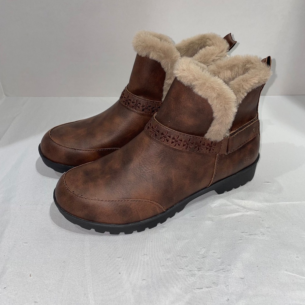JBU Jambu Finland Brown Faux Fur Lined Ankle Boots Womens‎ 7.5 M B2FND34